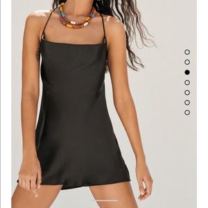 NWT ZARA Short Satin Effect Dress in Black